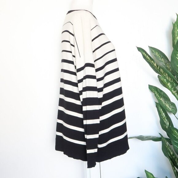 Ralph Lauren Black White Striped Knit Boat Neck Long Sleeve Sweater Pullover S - Picture 4 of 7